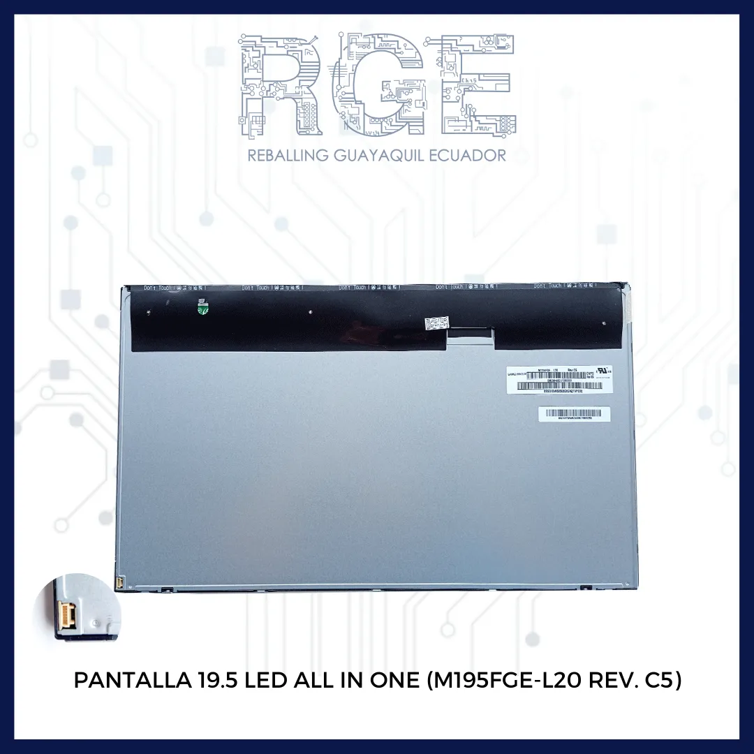 PANTALLA 19.5 HD M195FGE L20 REV. C5 CON MARCO (CONEXIÓN LED BACKLIGHT 6 PIN)