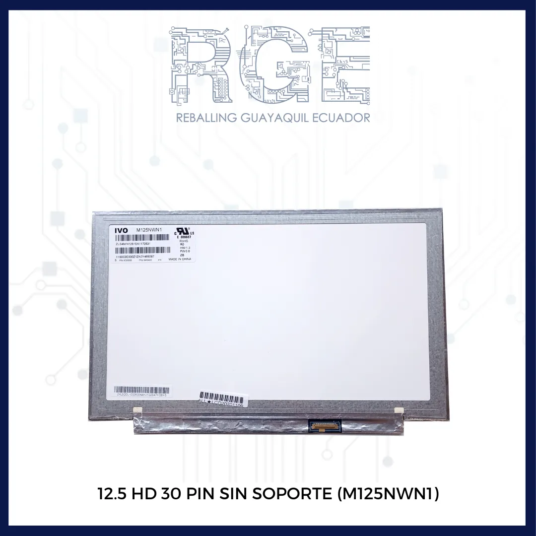 PANTALLA 12.5 SLIM HD 30 PIN SIN SOPORTE HB125WX1-200 / M125NWN1-R1