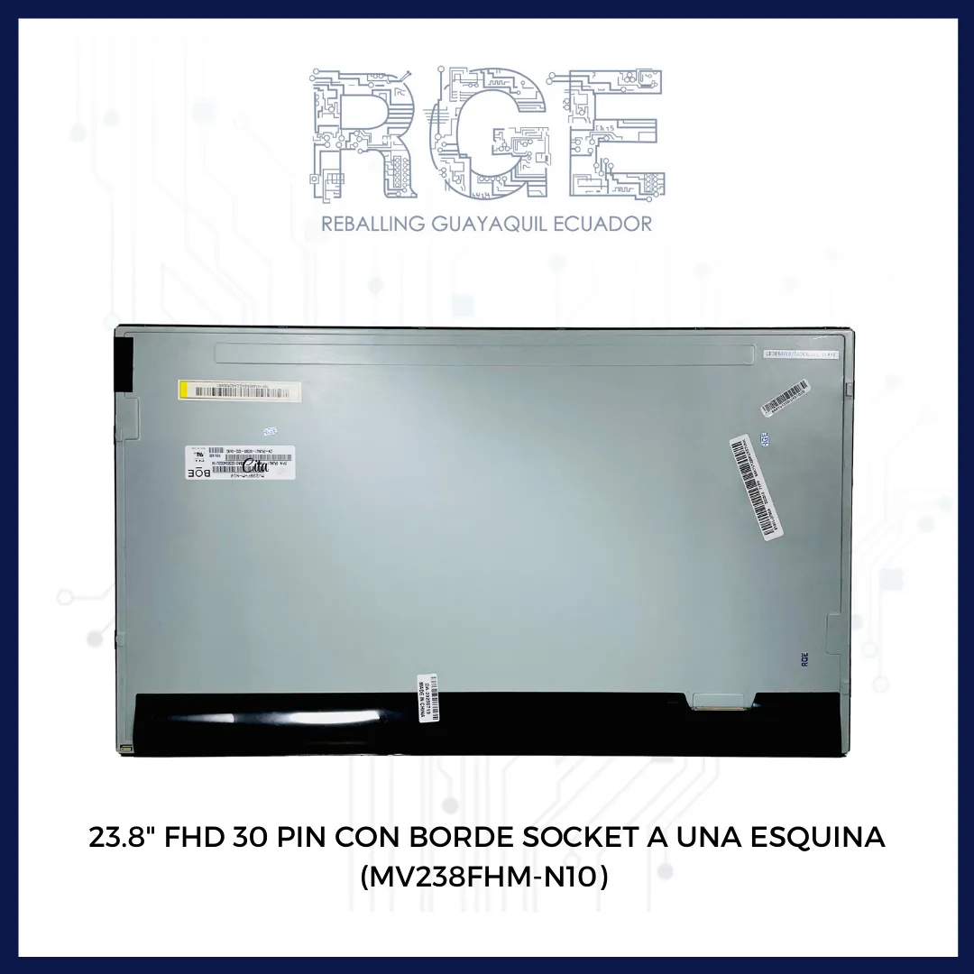 PANTALLA DE 23.8" FHD 30 PIN CON BORDE SOCKET A UNA ESQUINA (MV238FHM-N10) 