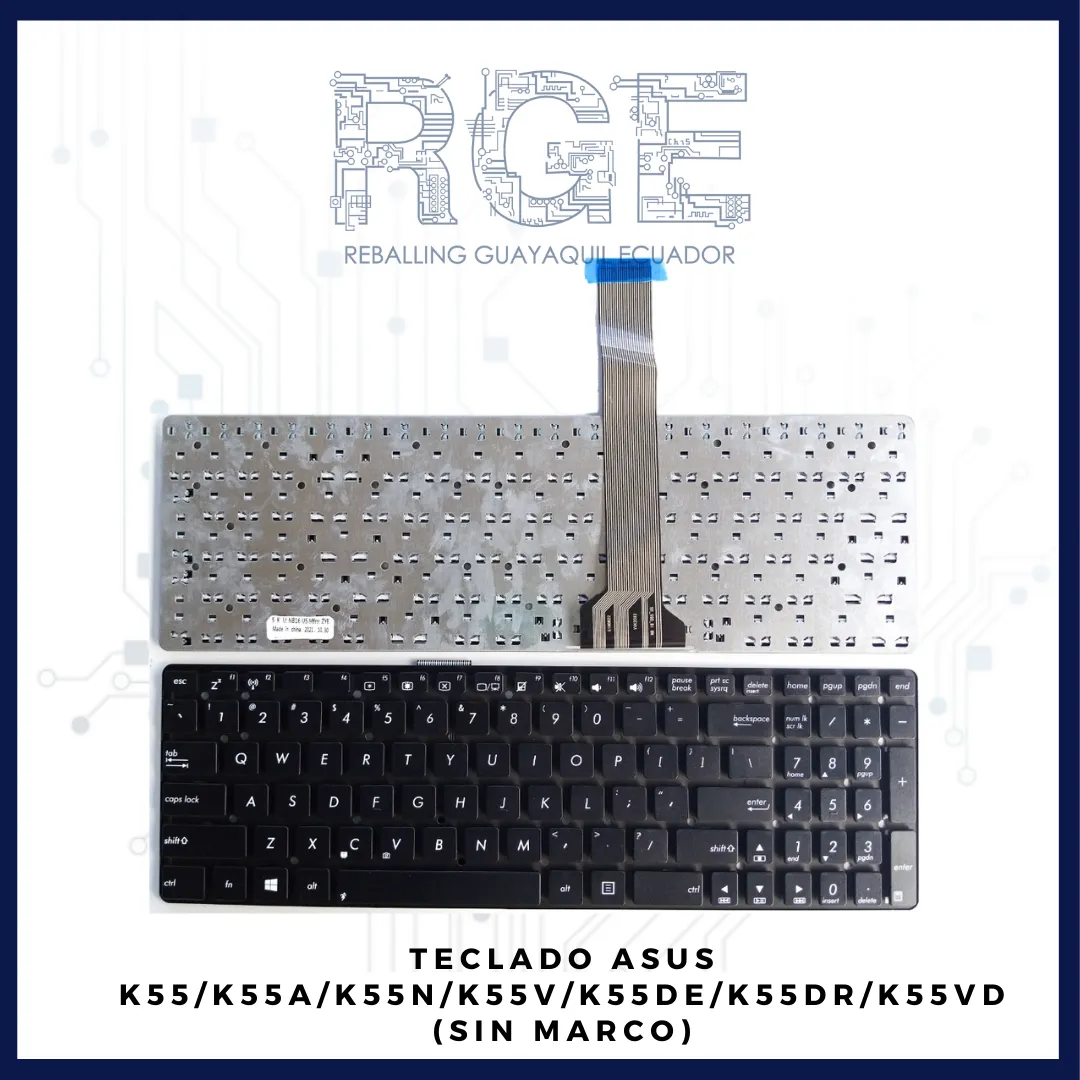 TECLADO ASUS K55/K55A/K55N/K55V/K55DE/K55DR/K55VD, INGLES