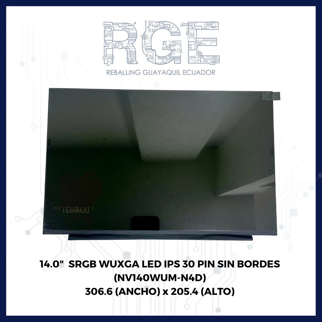 PANTALLA 14.0 SRGB WUXGA LED IPS 30 PIN SIN BORDES (NV140WUM-N4D)