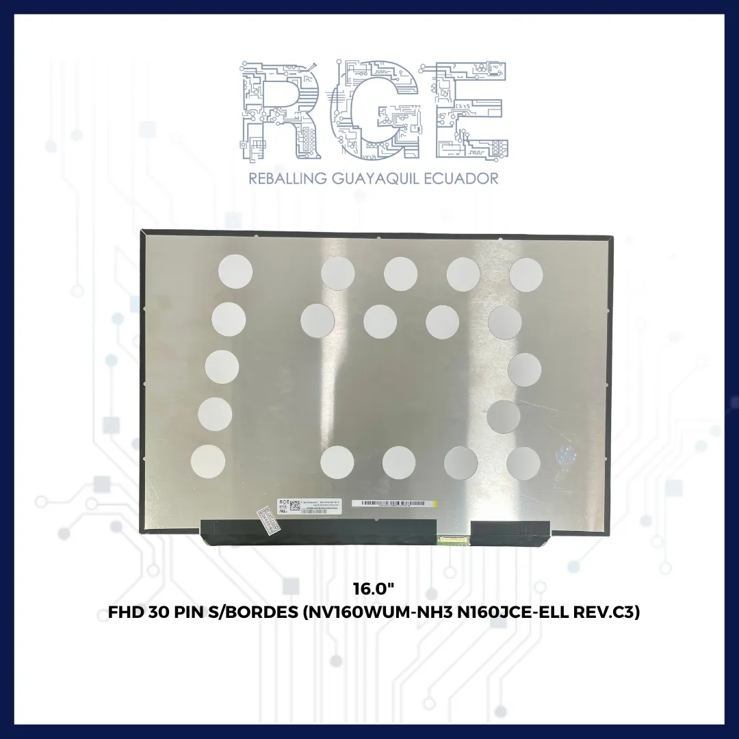 PANTALLA DE 16.0" FHD 30 PIN SIN BORDES (NV160WUM-NH3 N160JCE-ELL REV.C3)